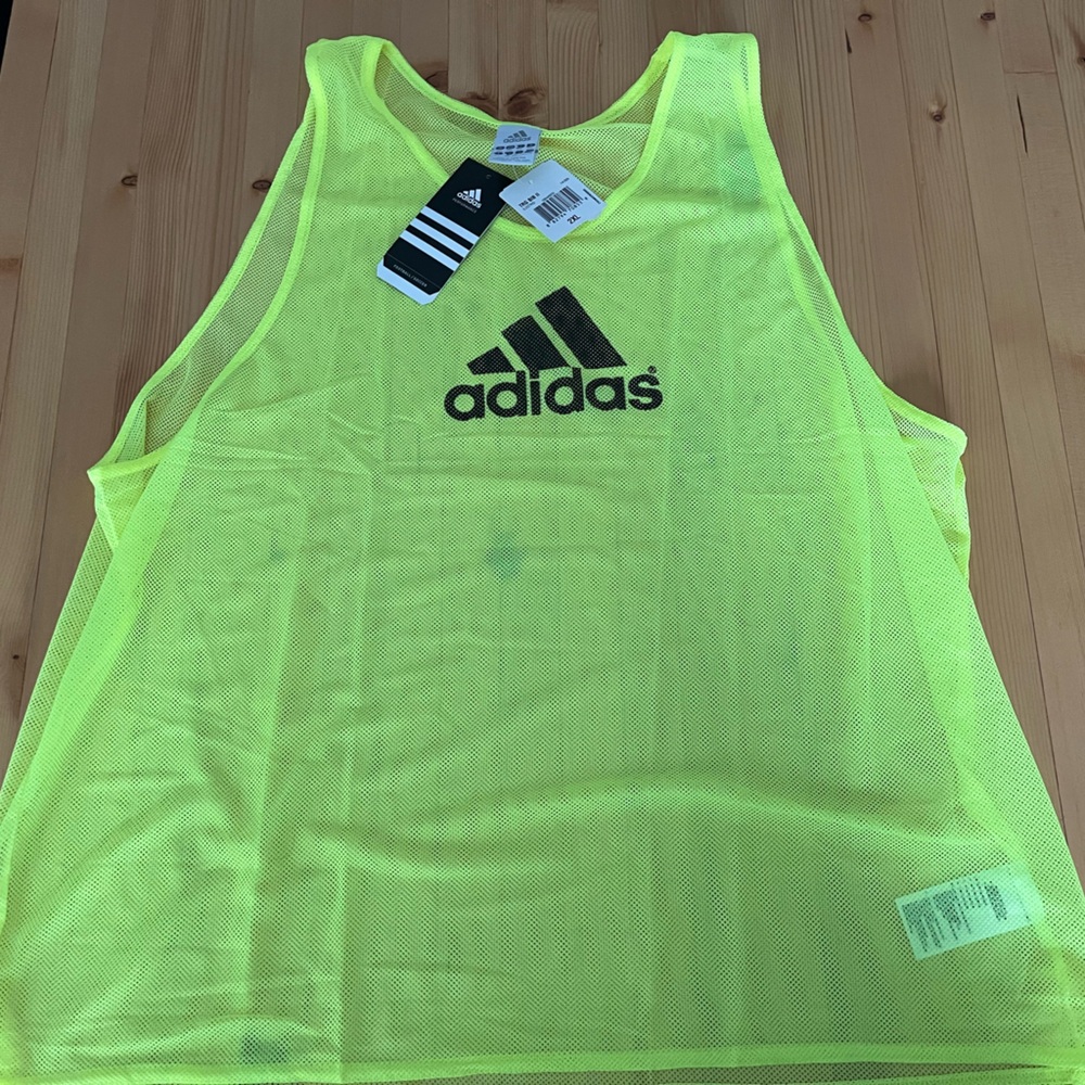 Adidas Bright Yellow Mesh Tank Soccer Bib 2XL